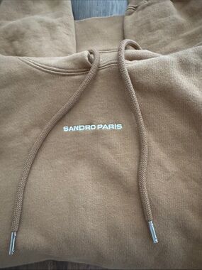 SANDRO PARIS Tan Hooded Pullover